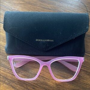 Dolce & Gabbana Pink Cat-Eye Glasses